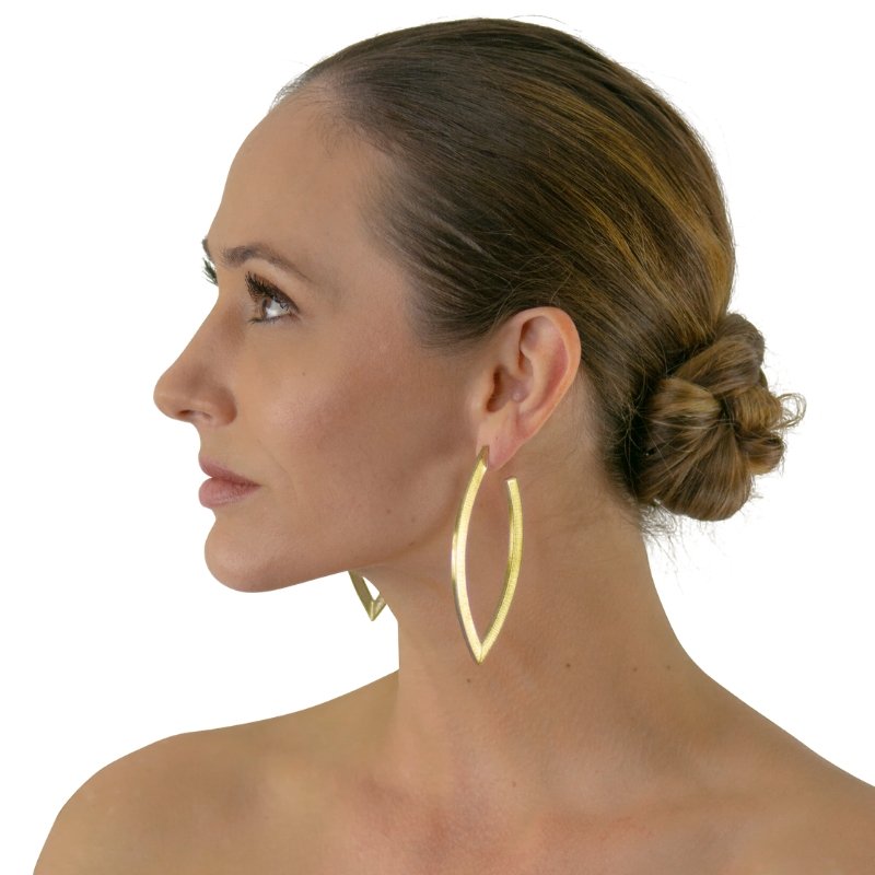 LONG FLAT TEAR DROP EARRINGS