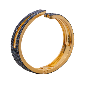 MODERN GEOMETRIC SHAPED BLUE crystal hinged bracelet style b-1940