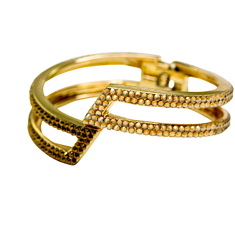 geometric shaped bracelet in golden crystal style b-1940-c-mto