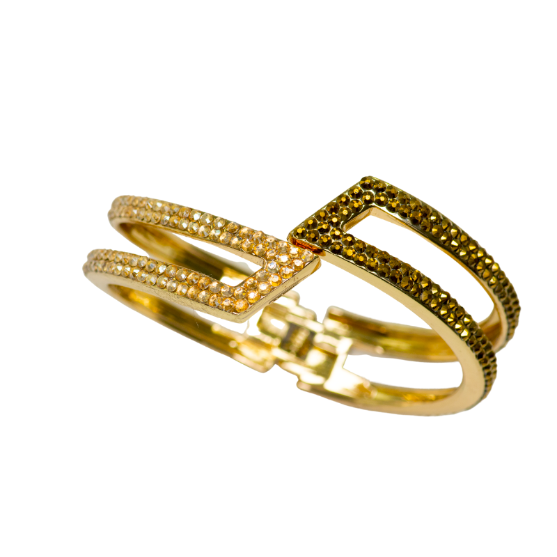 geometric shaped bracelet in golden crystal style b-1940-c-mto