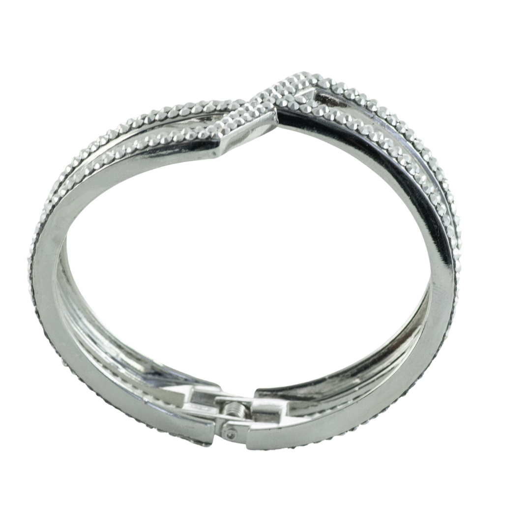 geometric shaped bracelet in silver crystal style b-1940-c-mto