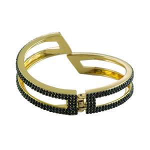 geometric shaped bracelet with black crystal style b-1941-gc-mto-black