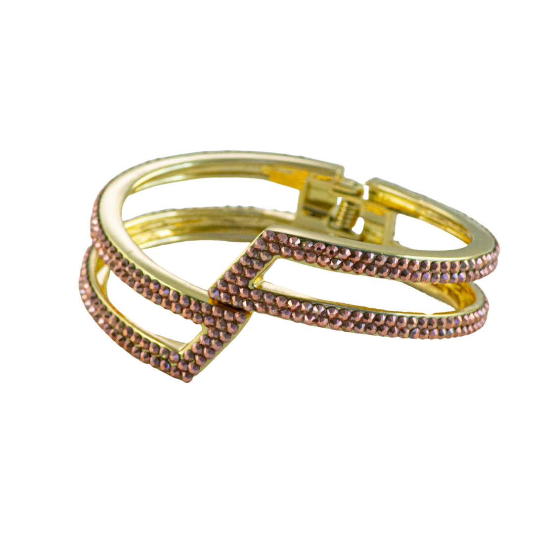 geometric shaped bracelet in rose crystal style b-1940-c-mto