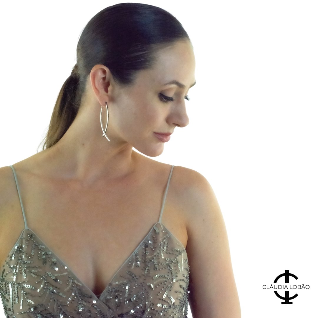AIME MES BOUCHES D'OREILLES - CLÁUDIA LOBÃO -E-3743-SIL/BLK - Earrings