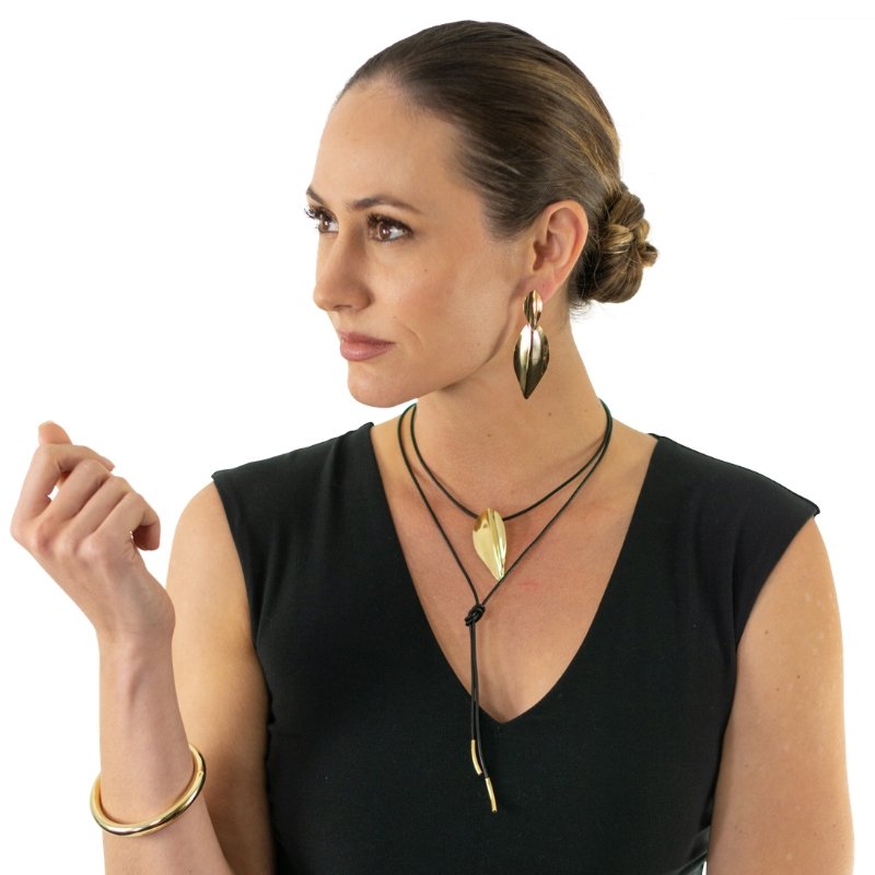 DRESSED EARRINGS - CLÁUDIA LOBÃO -E-3526-GOLD - Earrings