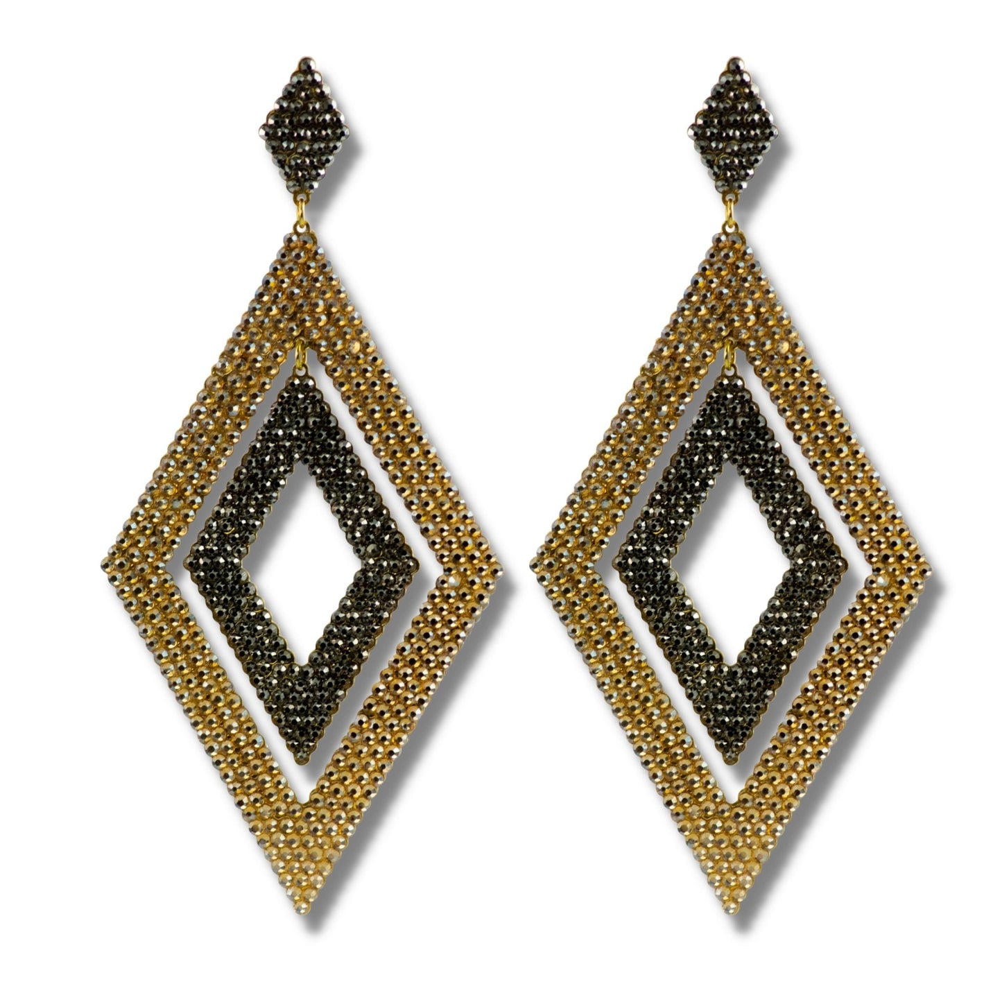 FAITH IN YOU EARRINGS (Gold & Black) - CLÁUDIA LOBÃO -E-3627-gold & black -