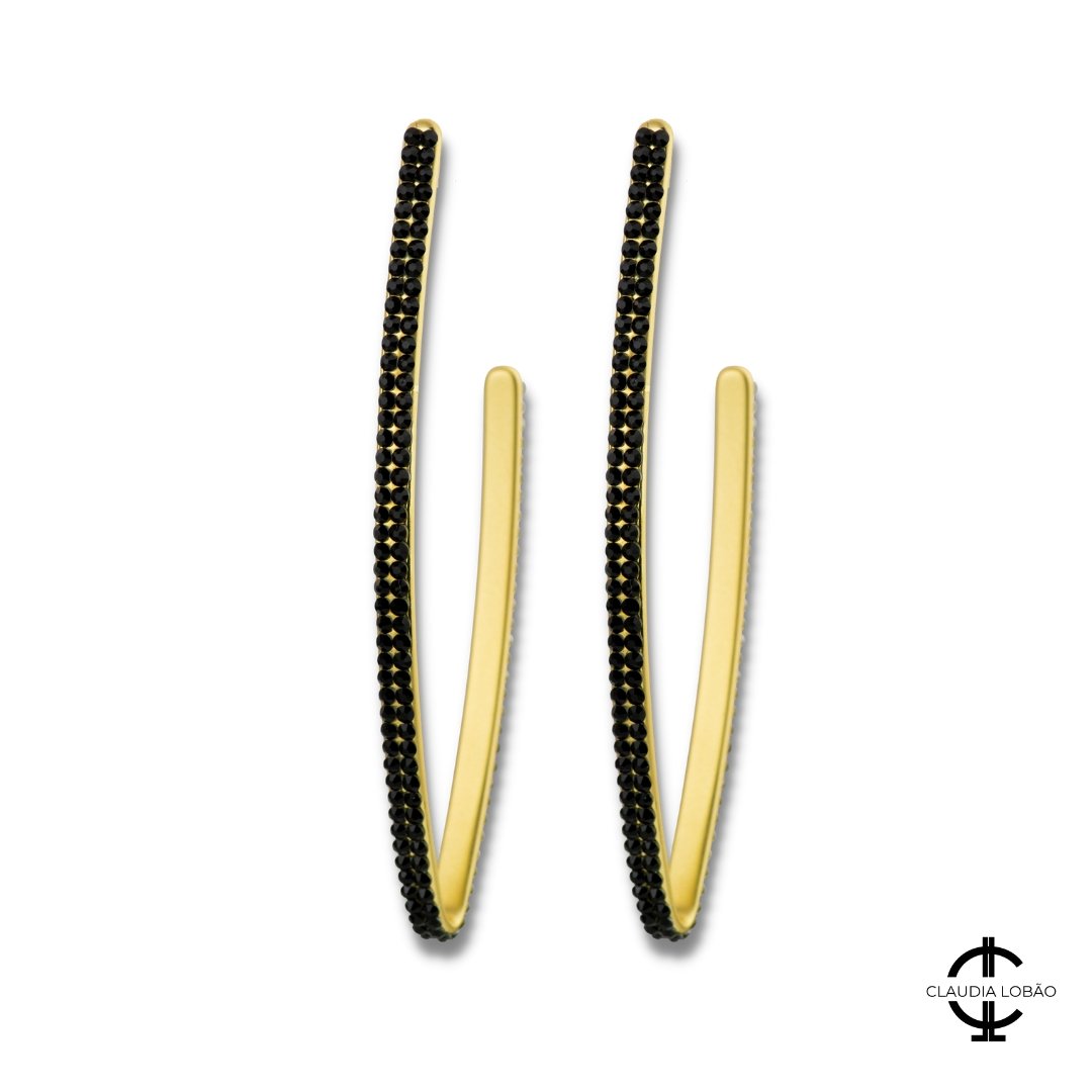 LONG THIN & SEXY EARRINGS - CLÁUDIA LOBÃO -E-3734-CBLACK - Earrings