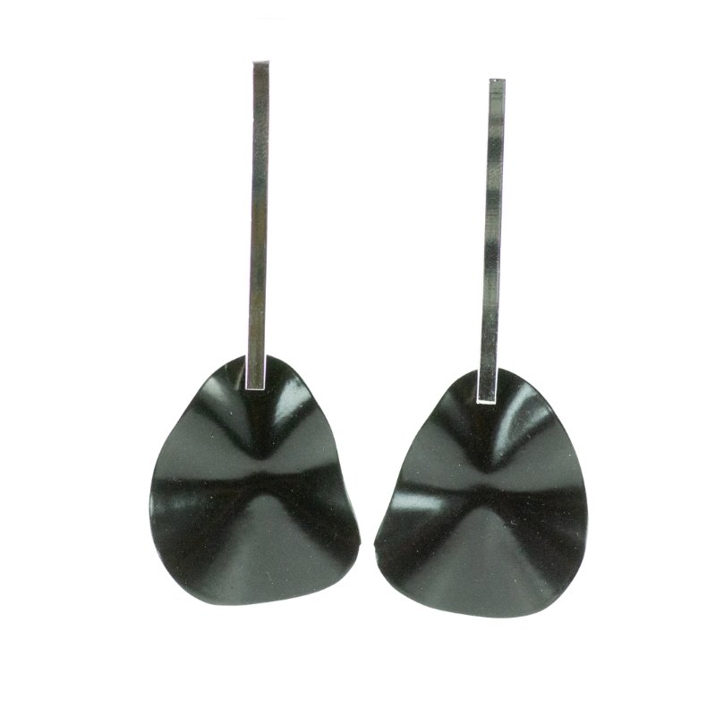 WHITE-KNUCKLE GRIP EARRINGS - CLÁUDIA LOBÃO -E-3517-rhodium-BLACK - Earrings