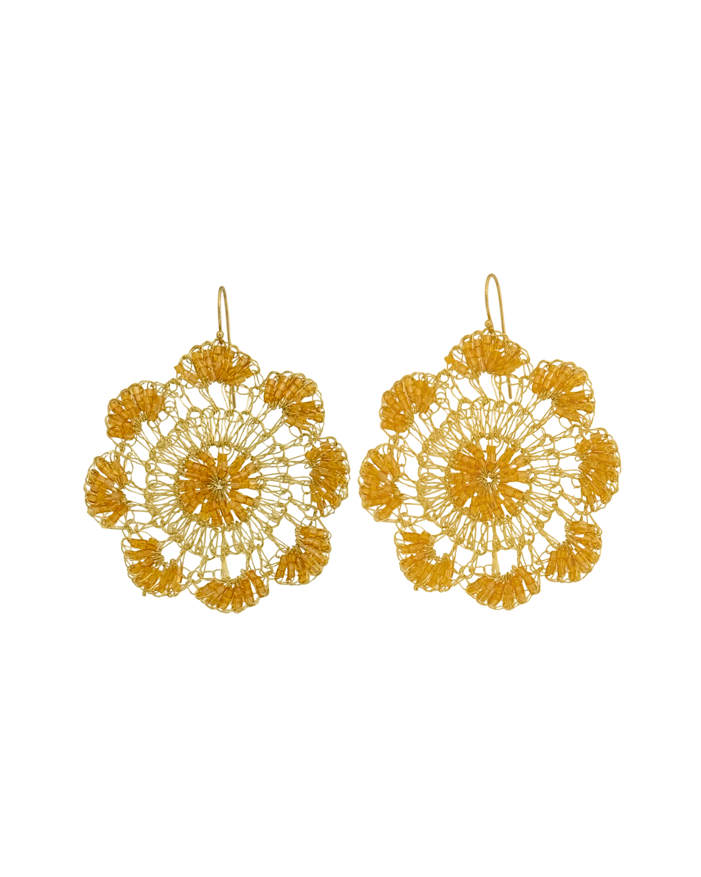 Burnt Orange Bloom Earrings