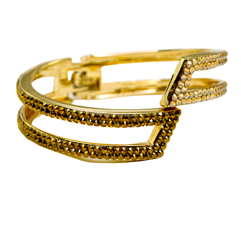 geometric shaped bracelet in golden crystal style b-1940-c-mto