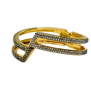 geometric shaped bracelet in HEMATITE crystal style b-1940-c-mto