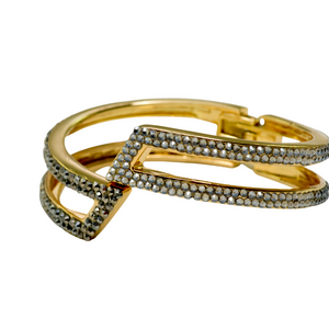 geometric shaped bracelet in HEMATITE crystal style b-1940-c-mto