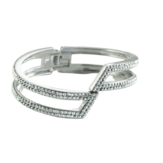 geometric shaped bracelet in silver crystal style b-1940-c-mto