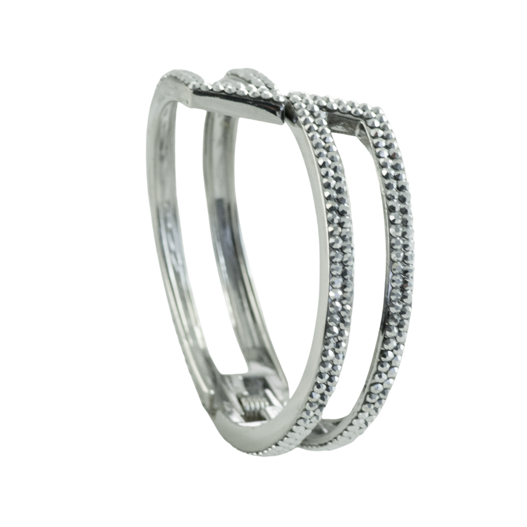 geometric shaped bracelet in silver crystal style b-1940-c-mto