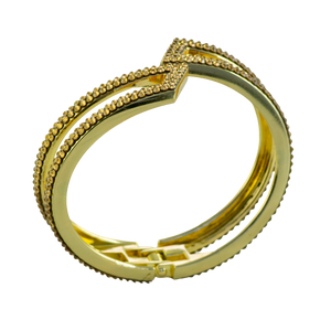 geometric shaped bracelet in golden shadow crystal style b-1940-c-mto