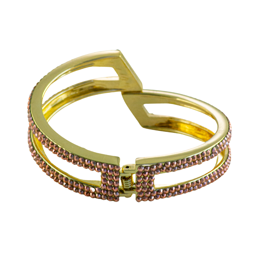 geometric shaped bracelet in rose crystal style b-1940-c-mto