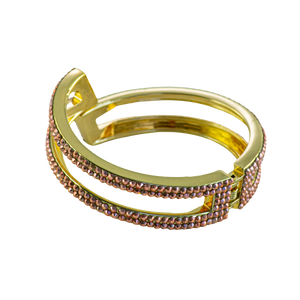 geometric shaped bracelet in rose crystal style b-1940-c-mto