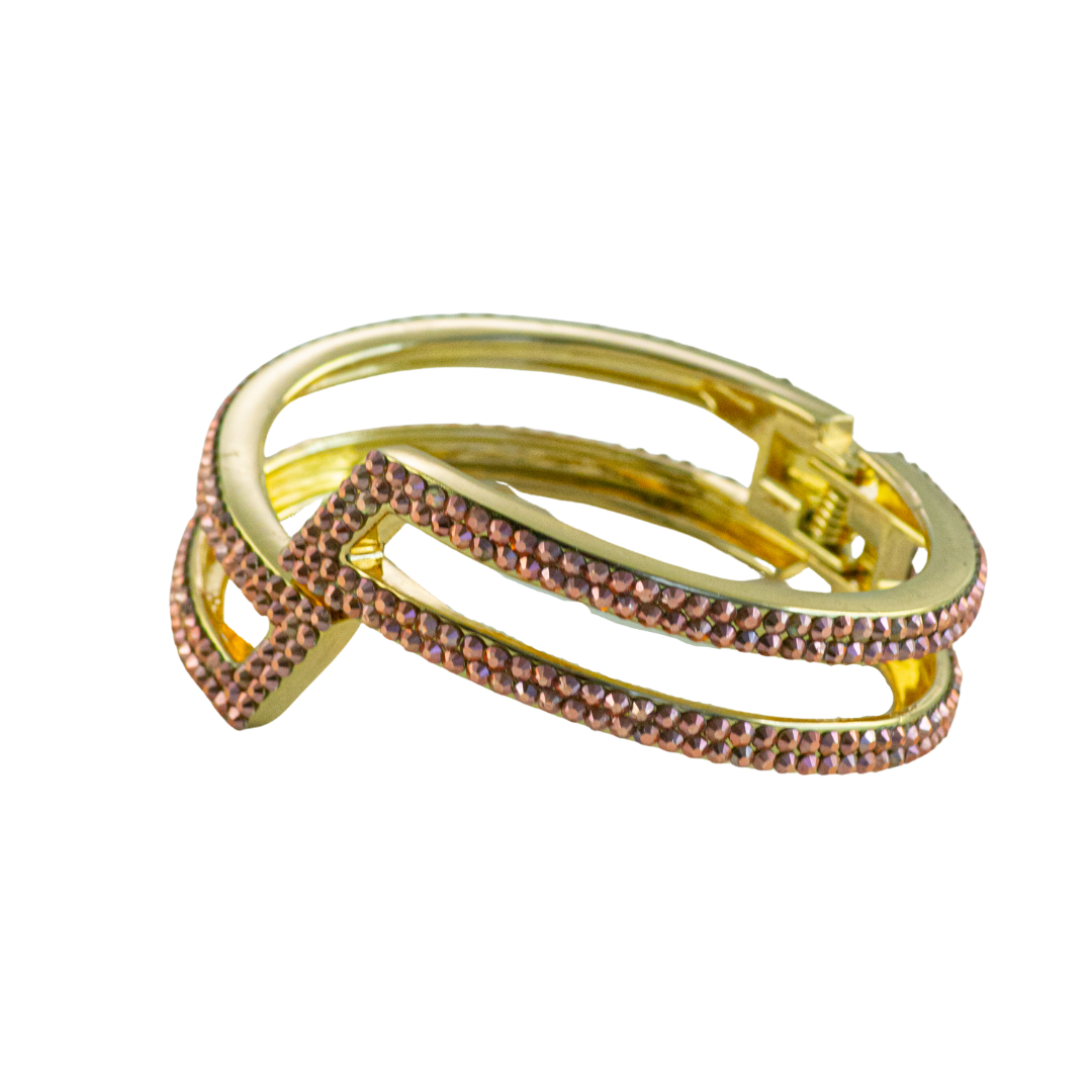 geometric shaped bracelet in rose crystal style b-1940-c-mto