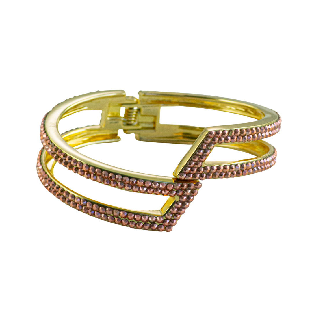 geometric shaped bracelet in rose crystal style b-1940-c-mto