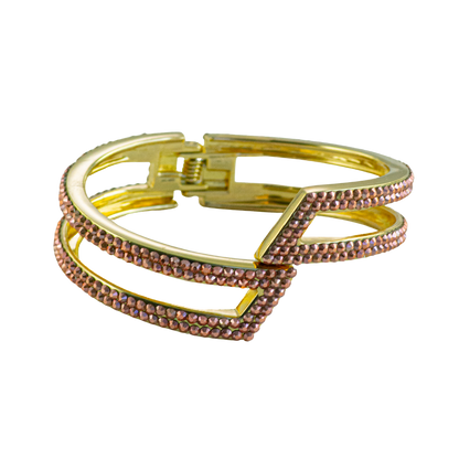 geometric shaped bracelet in rose crystal style b-1940-c-mto