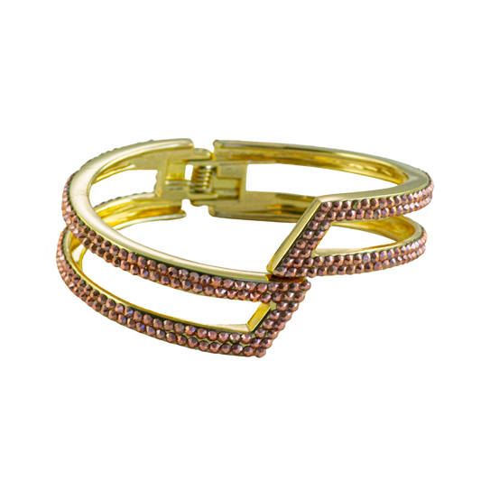 geometric shaped bracelet in rose crystal style b-1940-c-mto