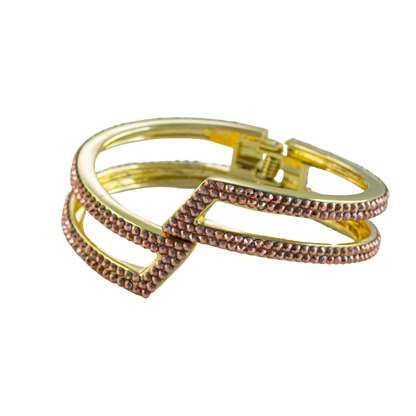 geometric shaped bracelet in rose crystal style b-1940-c-mto