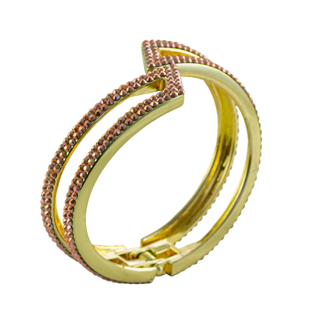 geometric shaped bracelet in rose crystal style b-1940-c-mto