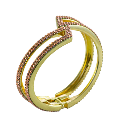 geometric shaped bracelet in rose crystal style b-1940-c-mto