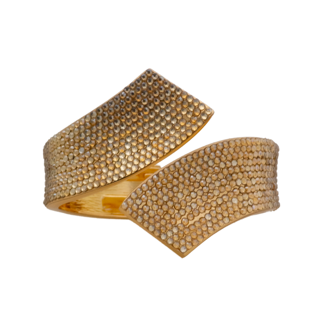 wide band crystal bracelet style b-1942-golden crystals