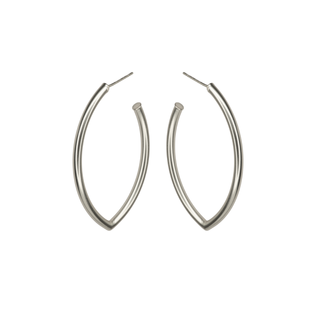 rhodium plated e-3818 small hoop earrings