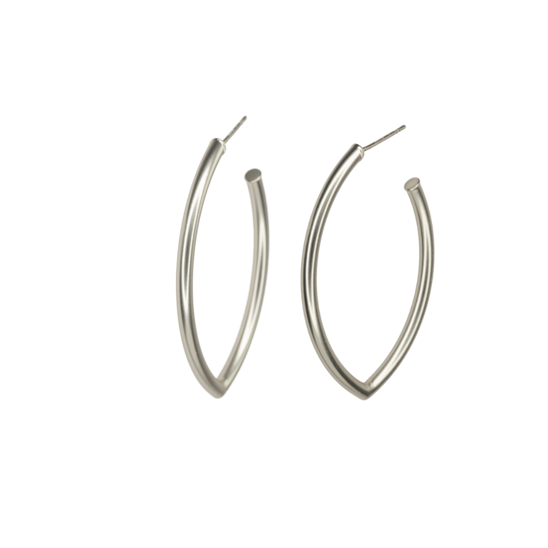 rhodium plated e-3818 small hoop earrings