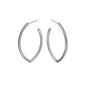 rhodium plated e-3818 small hoop earrings