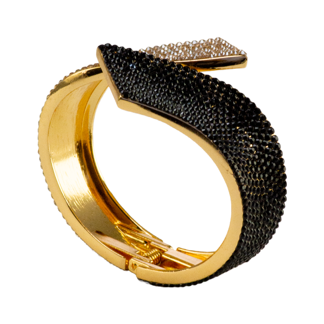 style B-1942 gold and jet black crystal bracelet