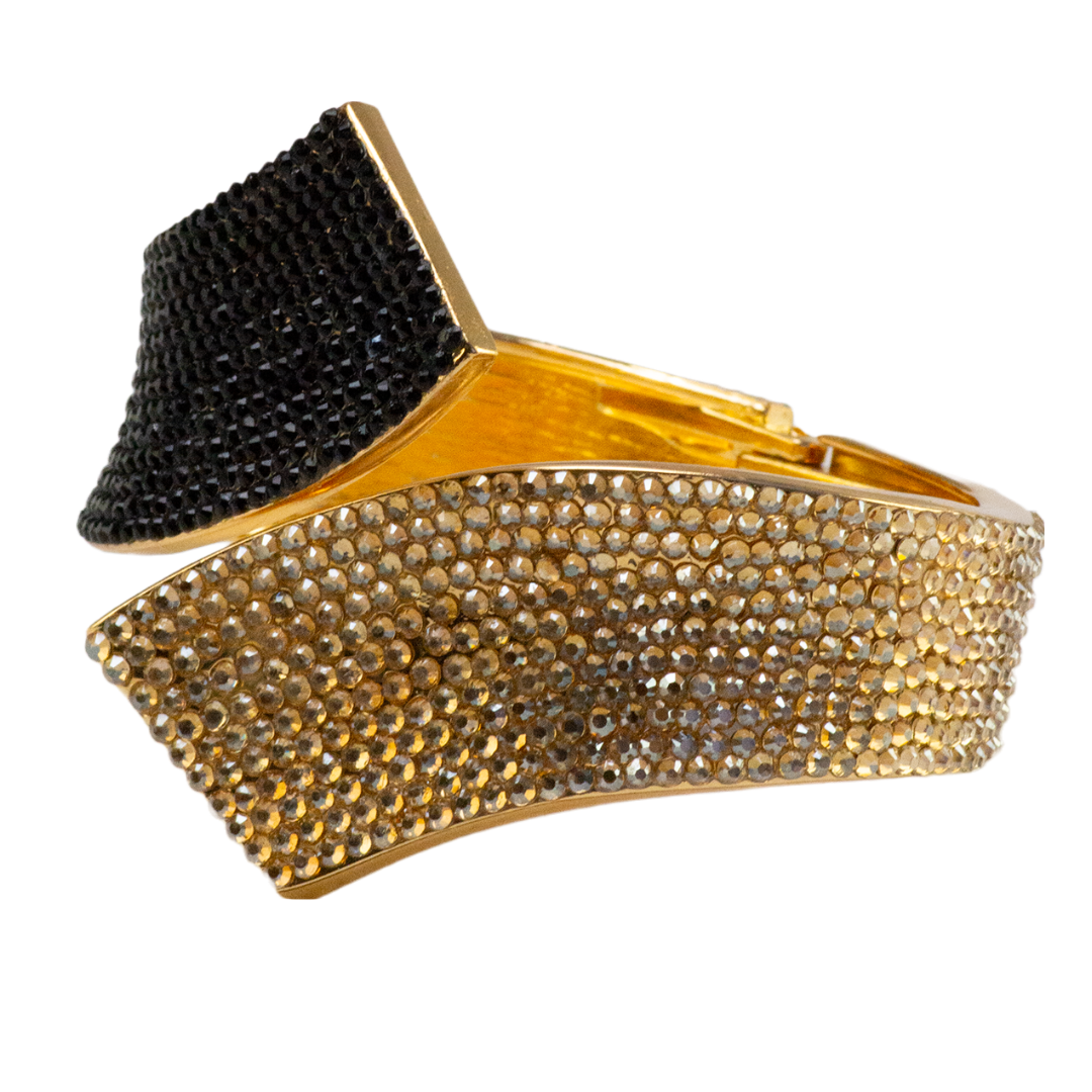 style B-1942 gold and jet black crystal bracelet