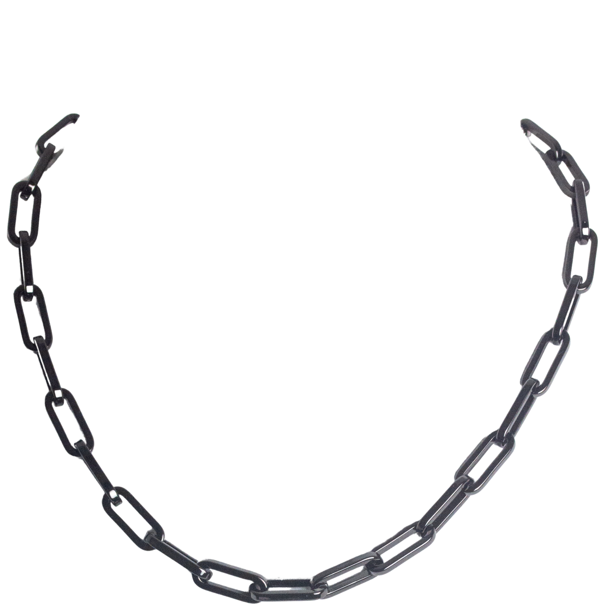 n-3611 gunmetal plated paperclip necklace