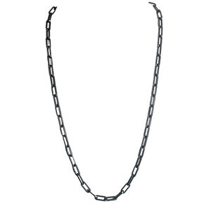 n-3612 gunmetal paperclip chain necklace