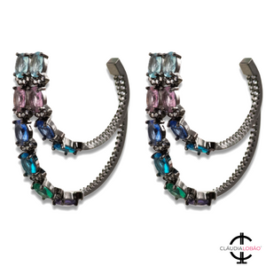 style ve-1110 multi colored hoop earrings
