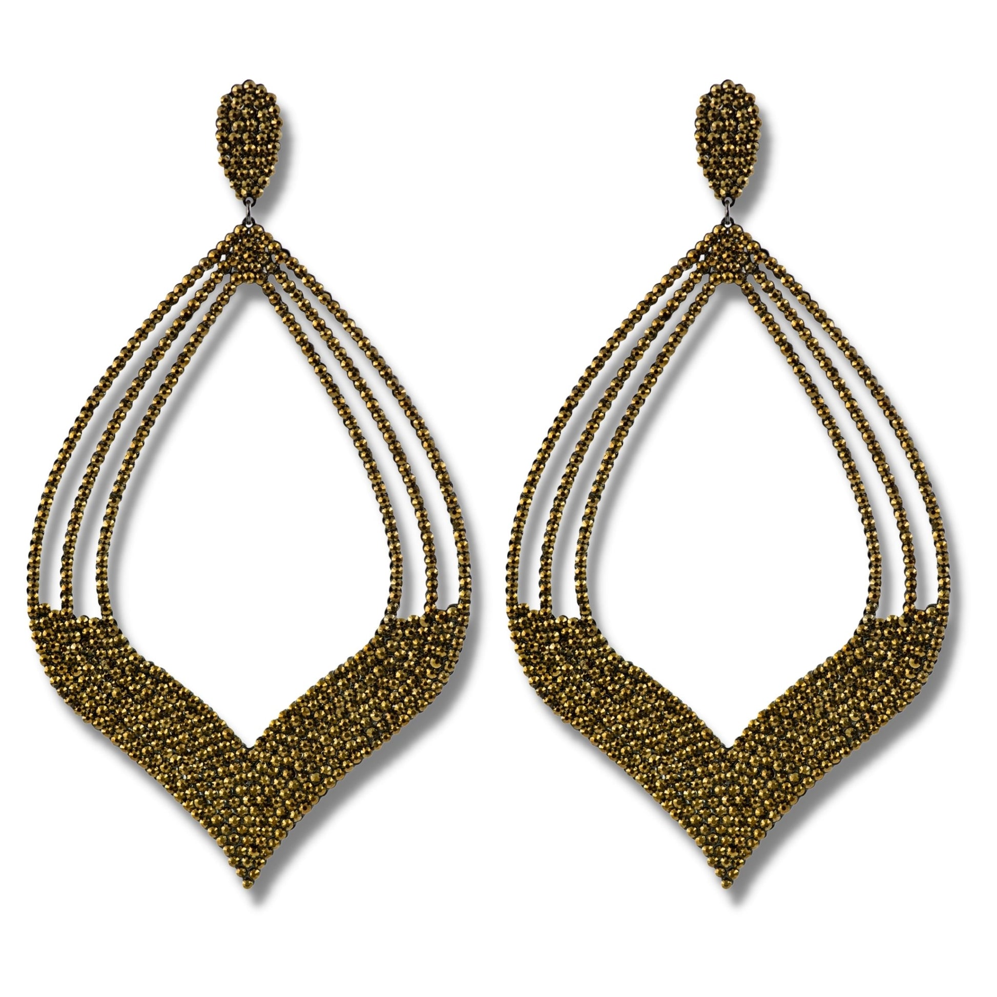 CASUAL CLOSE EARRINGS (Gold) - CLÁUDIA LOBÃO -E-3621-C CRYSTAL DOURADO -