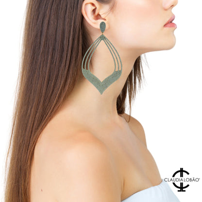 CASUAL CLOSE EARRINGS (Opal white) - CLÁUDIA LOBÃO -E-3621-C opal white -