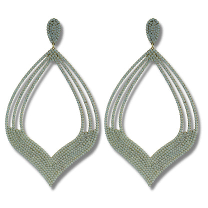 CASUAL CLOSE EARRINGS (Opal white) - CLÁUDIA LOBÃO -E-3621-C opal white -