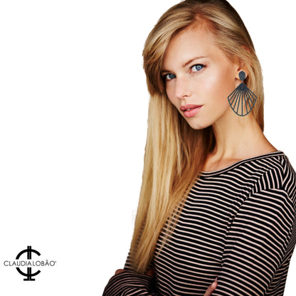 DECO BREEZE EARRINGS (Black) - CLÁUDIA LOBÃO -E-2052-black -