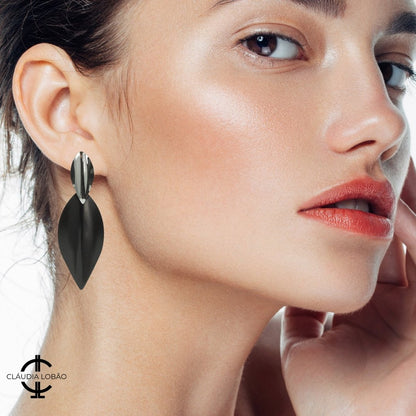 DRESSED EARRINGS - CLÁUDIA LOBÃO -E-3526-BLACK rhodium - Earrings