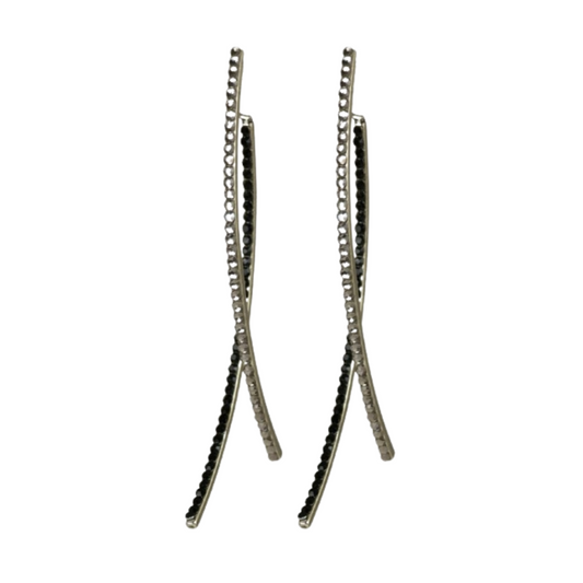 AIME MES BOUCHES D'OREILLES - CLÁUDIA LOBÃO -E-3743-SIL/BLK - Earrings