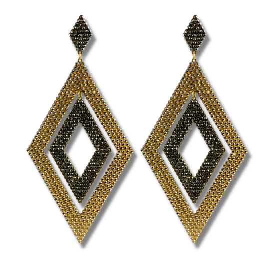 FAITH IN YOU EARRINGS (Gold & Black) - CLÁUDIA LOBÃO -E-3627-gold & black -