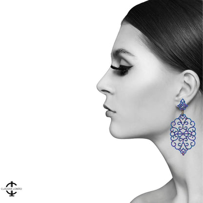 FAMILIAR PLACES EARRINGS (Iridescent Blue) - CLÁUDIA LOBÃO -E-1974-blue -