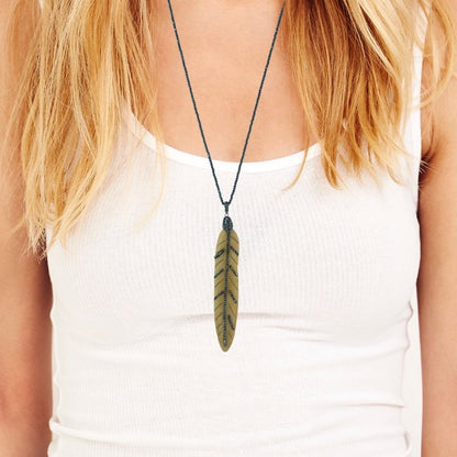 FEATHER NECKLACE - CLÁUDIA LOBÃO -vn-1039 -