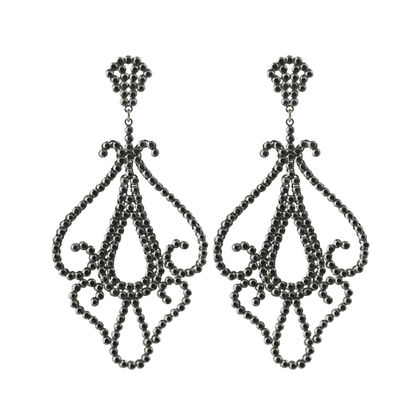 FLEUER EARRINGS (Hematite) - CLÁUDIA LOBÃO -E-1981-hematite -