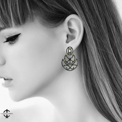 FREEDOM EARRINGS (Black) - CLÁUDIA LOBÃO -E-1975-C black -