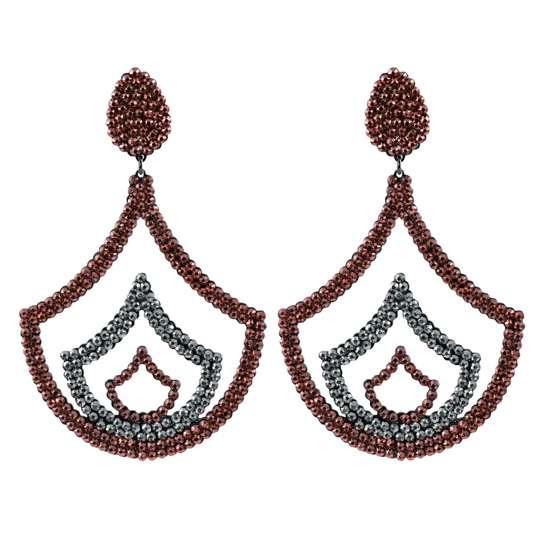 ON WITH IT EARRINGS (Rose & Silver crystals) - CLÁUDIA LOBÃO -E-3655-rose & silver - Earrings