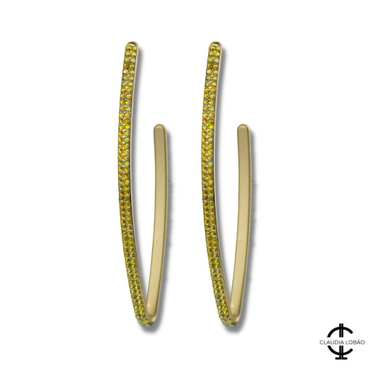 LONG THIN & SEXY EARRINGS - CLÁUDIA LOBÃO -E-3734-CG - YELLOW - Earrings